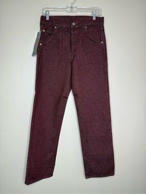 NWT Dickies Branders Burgundy Straight Leg Jeans Size 31 x 30